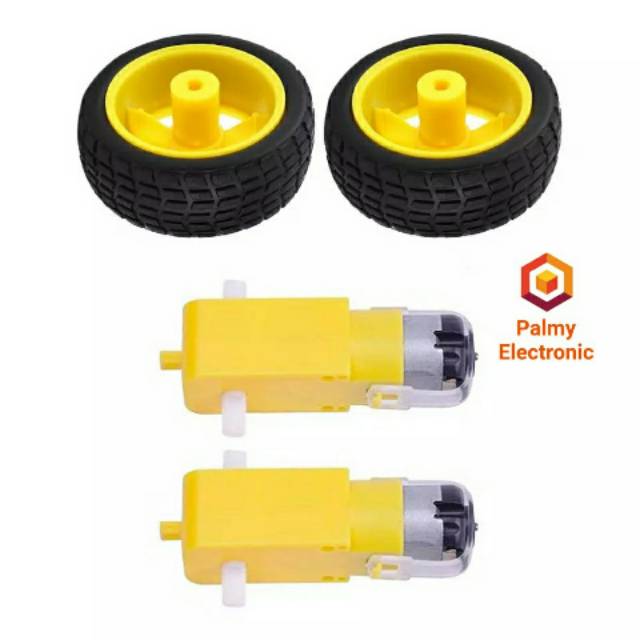 Jual DC Motor Gearbox dengan Roda robotic | Shopee Indonesia