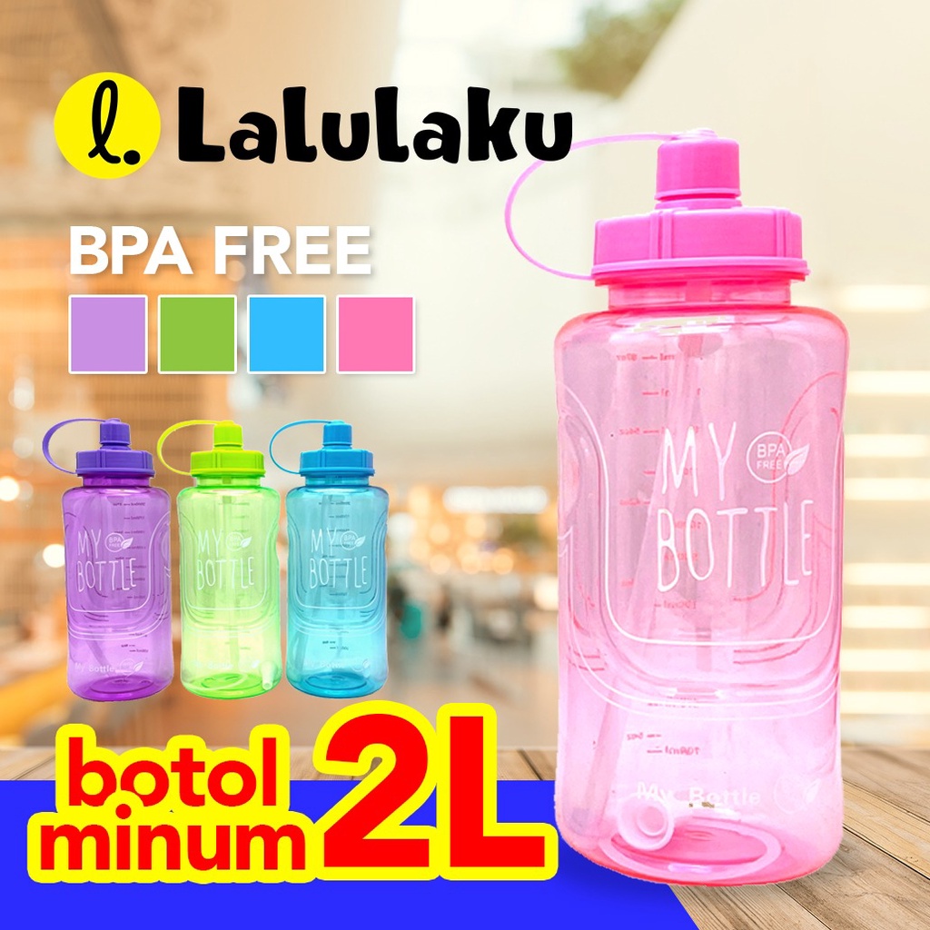 Jual BOTOL MINUM JUMBO 2 LITER - BZ 222 TEMPAT AIR MINUM 2000 ML BESAR ...
