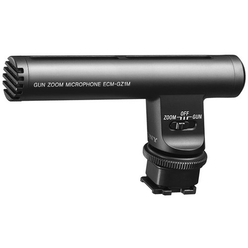 Sony ECM-GZ1M Microphone Gun Zoom (avec accessoires multi-interfaces, chaussure, convient pour les séries A6000, A7, A9), filaire, noir