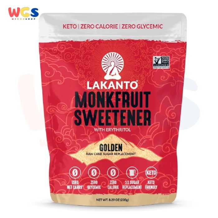 Jual LAKANTO MONKFRUIT SWEETENER WITH ERYTHRITOL GOLDEN RAW CANE SUGAR ...