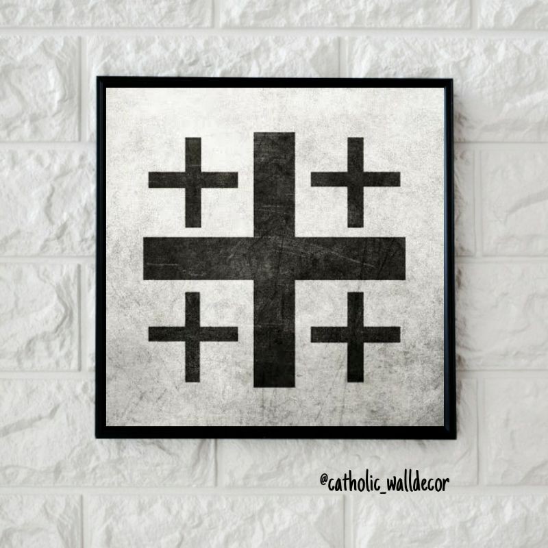 Jual Hiasan dinding rohani Kristen Katolik logo Cross of Jerusalem ...