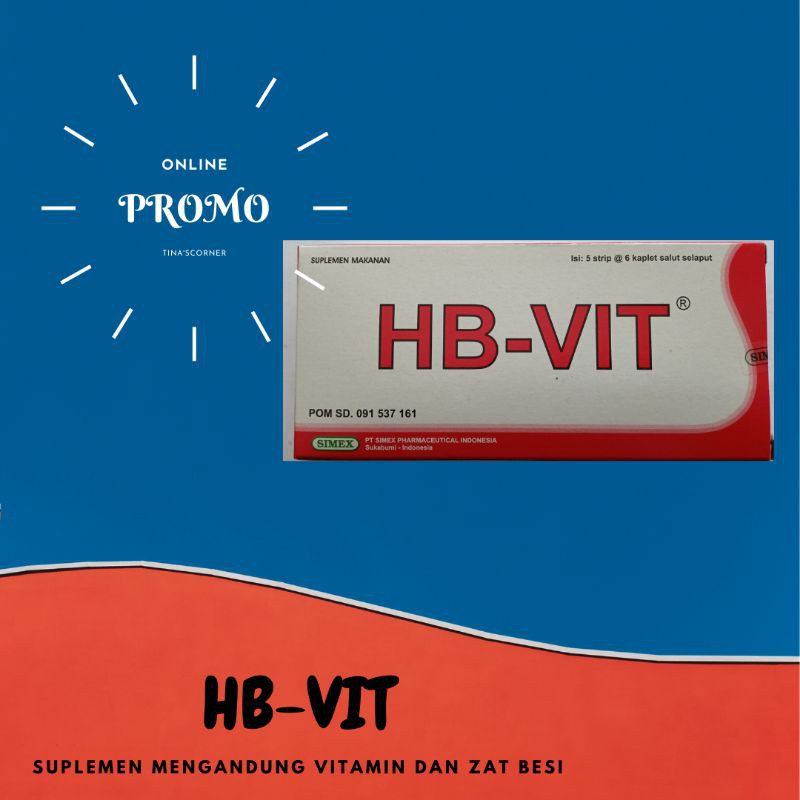 Jual HB-VIT Suplemen Mengandung Vitamin dan Zat Besi Isi 30 kaplet ...