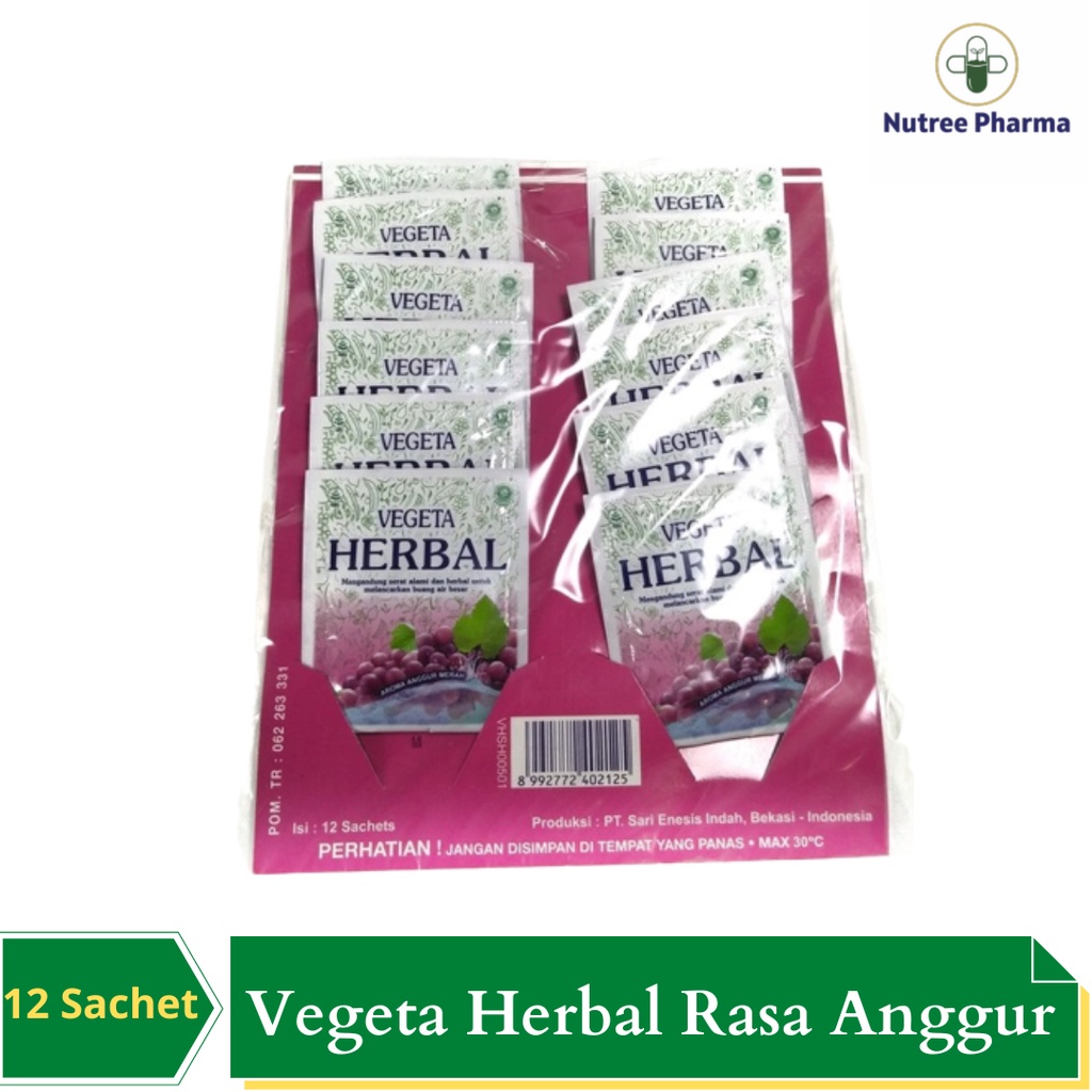 Jual Vegeta Herbal Anggur Merah Renteng Isi 12 Sachet | Melancarkan ...