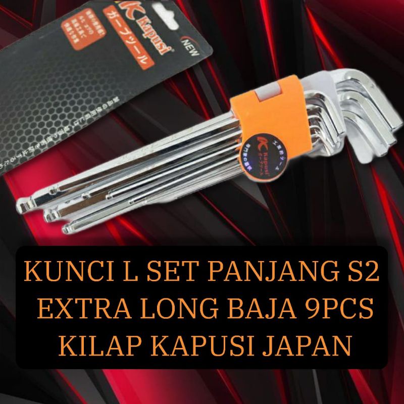 Jual Kunci L Set Panjang S Extra Long Baja Pcs Kilap Kapusi Japan