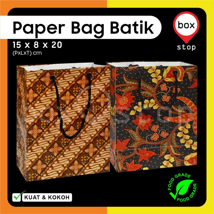 Jual Paper Bag Batik - Tas Kertas Batik - Goodie Bag Batik - 15x8x20 ...