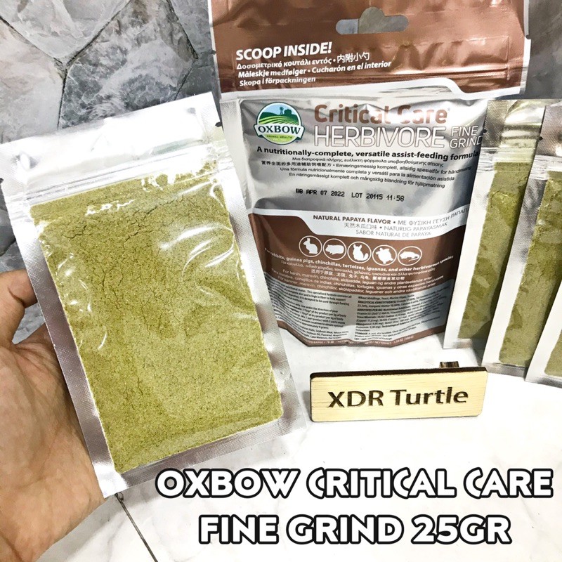 Jual OXBOW CRITICAL CARE FINE GRIND 25GR REPACK FORCE FEED TORTOISE
