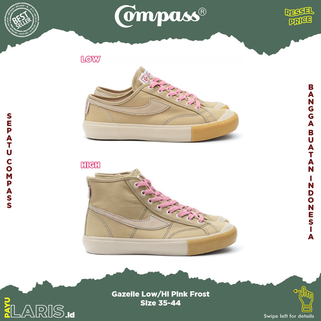 Jual Sepatu Compass Gazelle Low/High Pink Frost (ORIGINAL) | Shopee ...
