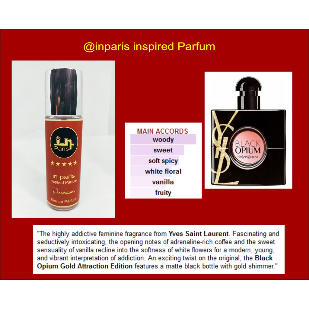 in Paris Parfum inspired BLACK OPIUM GOLD ATTRACTION