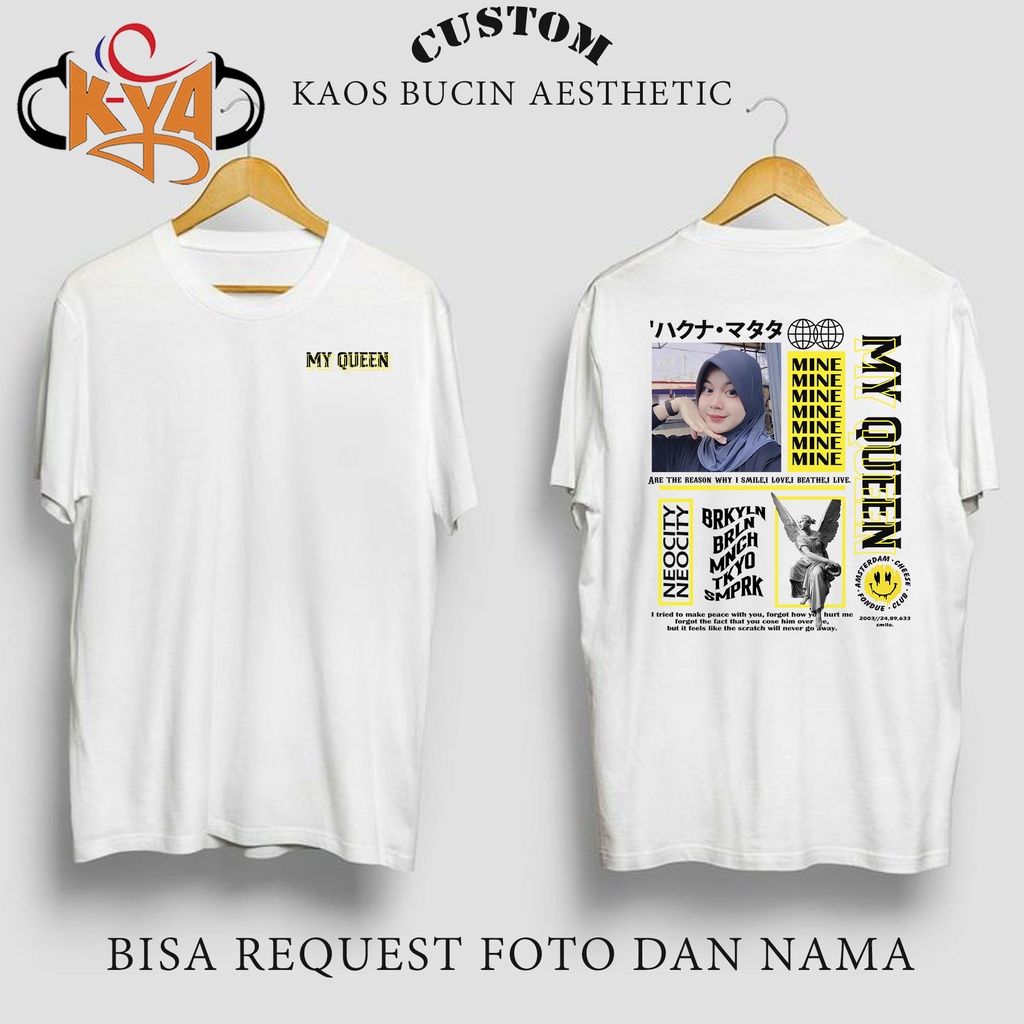 Jual K Yaa Kaos Custom Bucin Aesthetic Bisa Request Foto Dan Nama