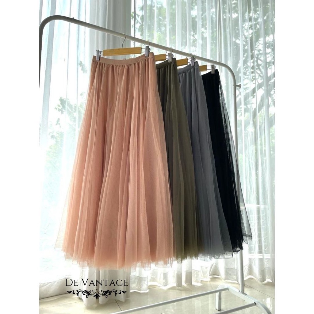 Jual Rok Tutu Panjang Rok Maxi Polos Plain Tulle Skirt