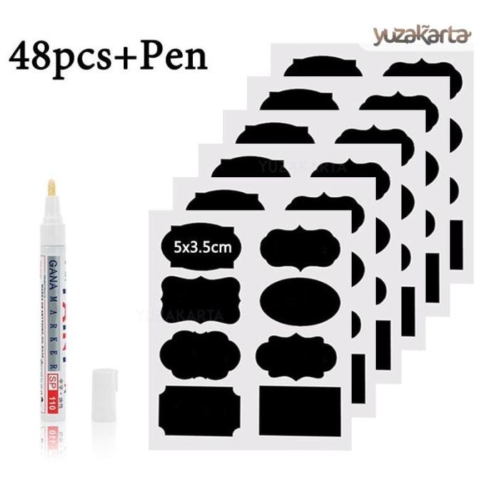 Jual Stiker Label Penanda Benda Gelas Toples Makanan Blackboard ...