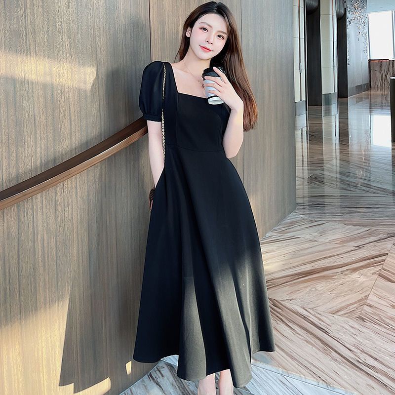 Long Korean Party Dress 2026.Jual U Neck Dress Wanita Elegan Dress / Korean Party Dress Square Neck ...