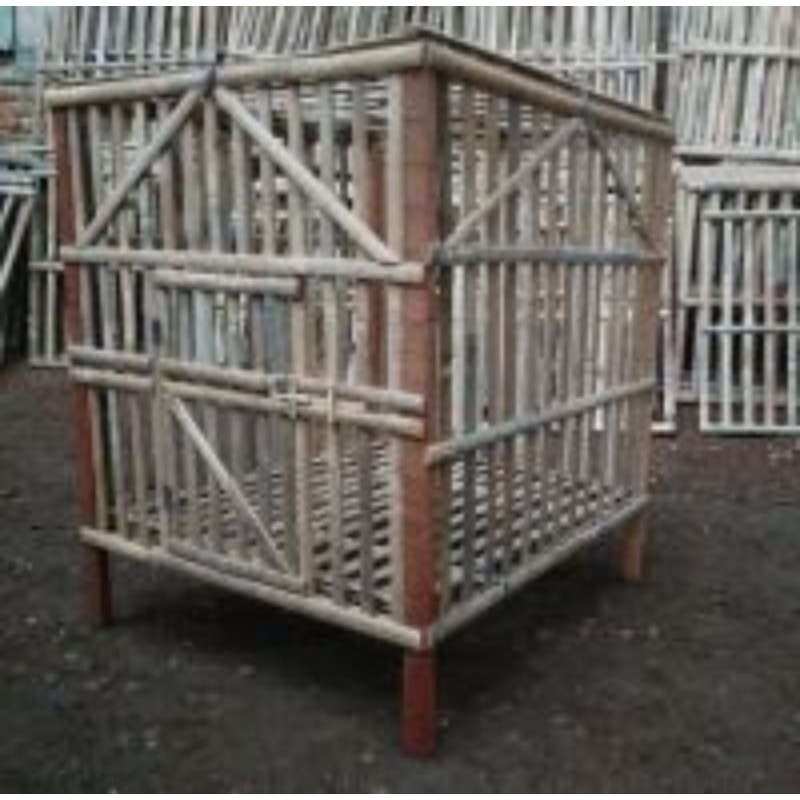 Jual Kandang Ayam Bambu Rakitan Warna Orijinal | Shopee Indonesia