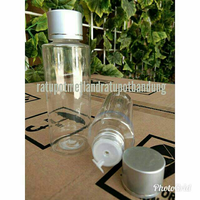 Jual Botol 100 Ml RF Plastik Tutup Klem Rapat Ulir Silver | Shopee ...