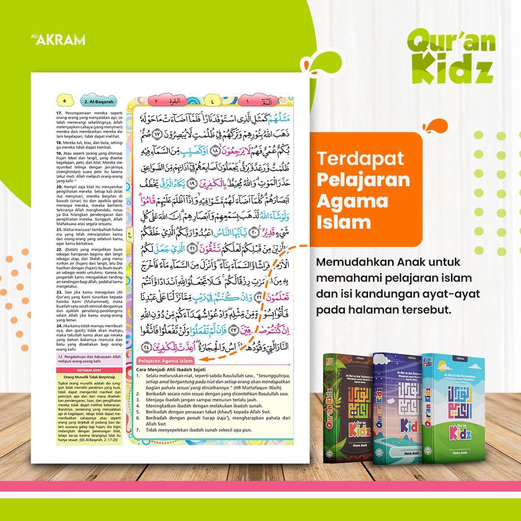 Jual AL-AKRAM Qur'an Kids Berwarna A5 Custom Nama - Cover Malam ...