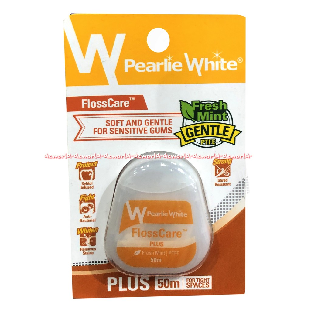 Jual Pearlie White Floss Care Plus 50 m Dental Floss fot Tight Spaces