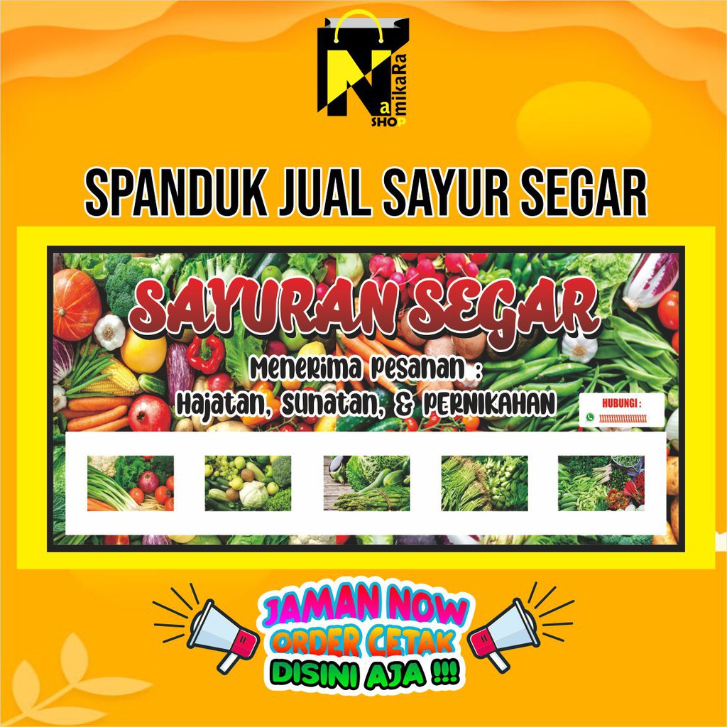 Jual Spanduk Banner Backdrop Jual Sayur Segar Ukuran 2mx1m Termurah