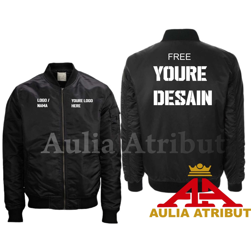 Jual jaket motor pria / jaket bomber bordir desain custom suka suka