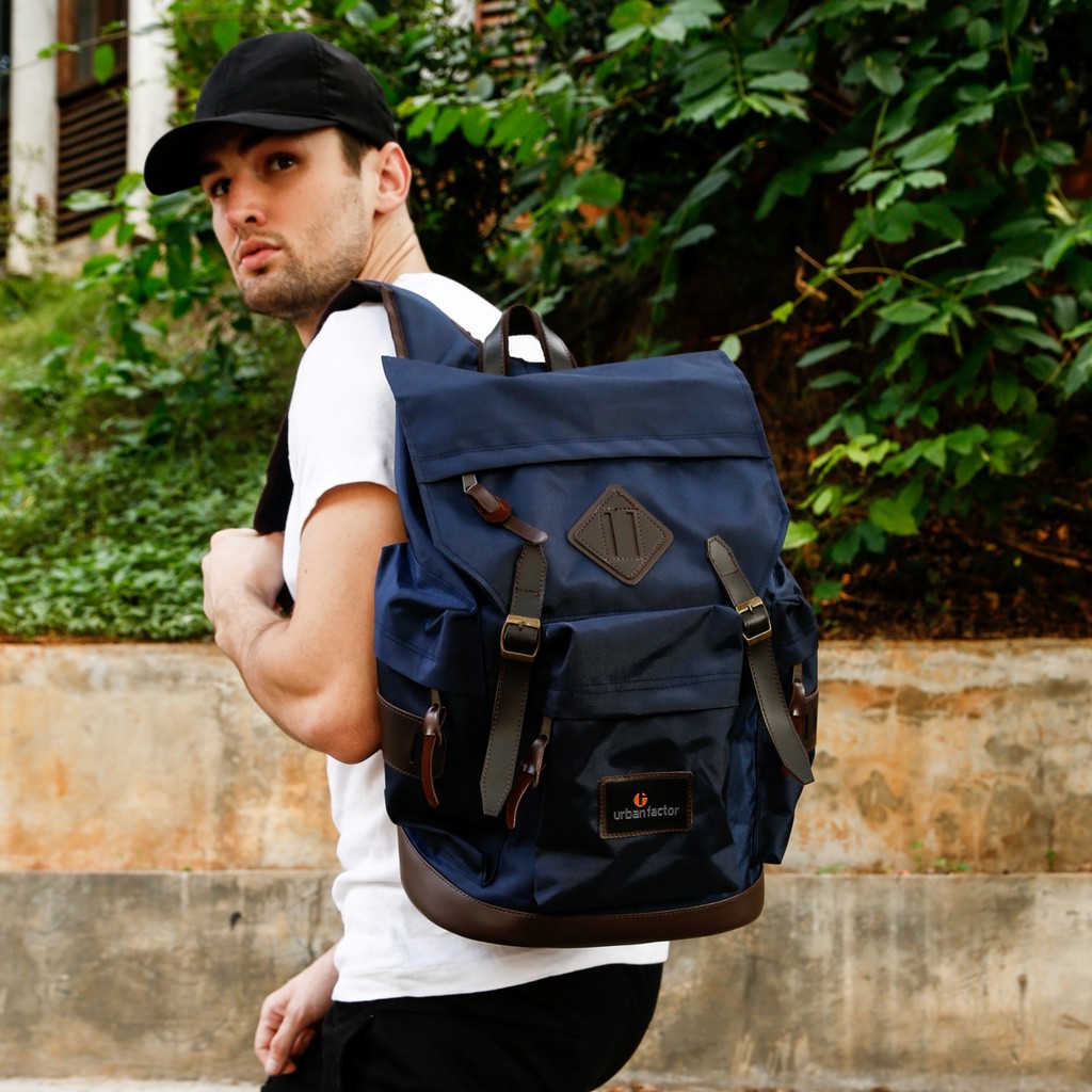 Jual BRAIN STORM NAVY |Urban Factor x FORIND| Tas Ransel Ori Bag Polos ...