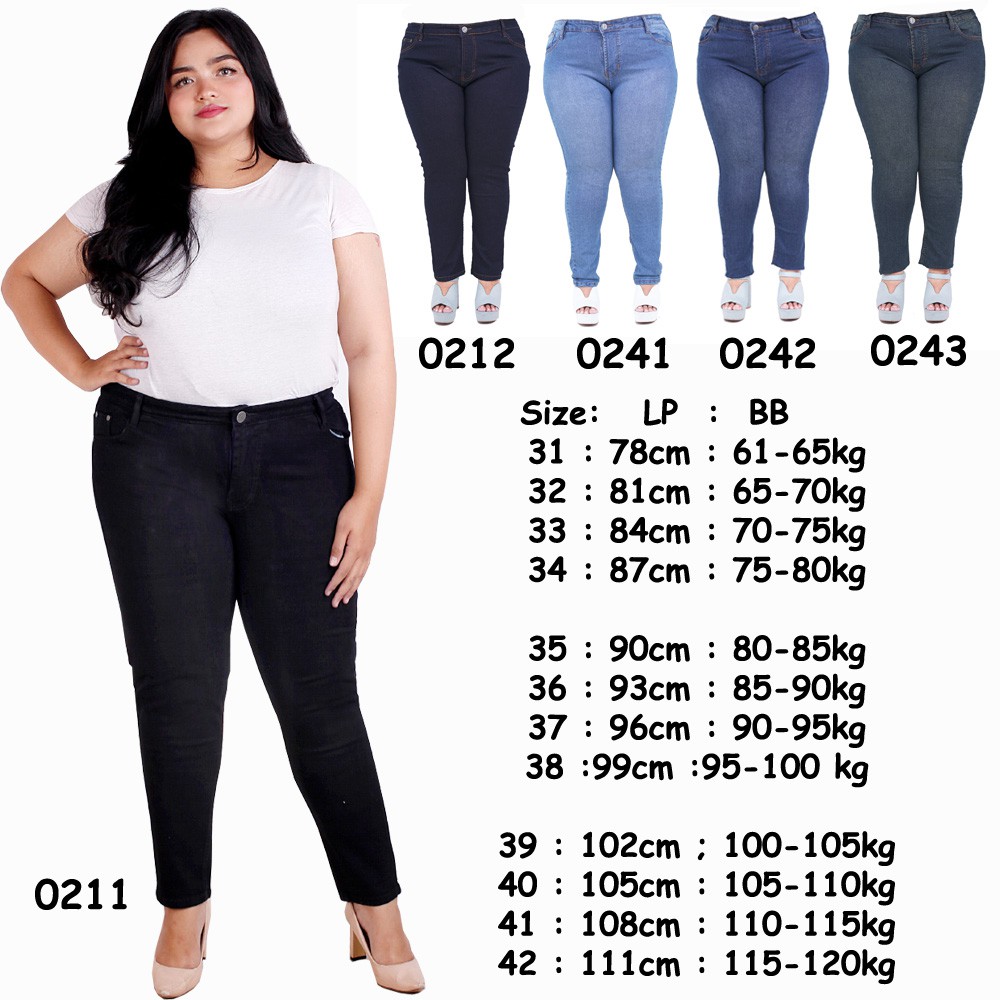 Jual CELANA JEANS JUMBO WANITA TERBARU MURAH TANAH ABANG LARGE BIG SIZE