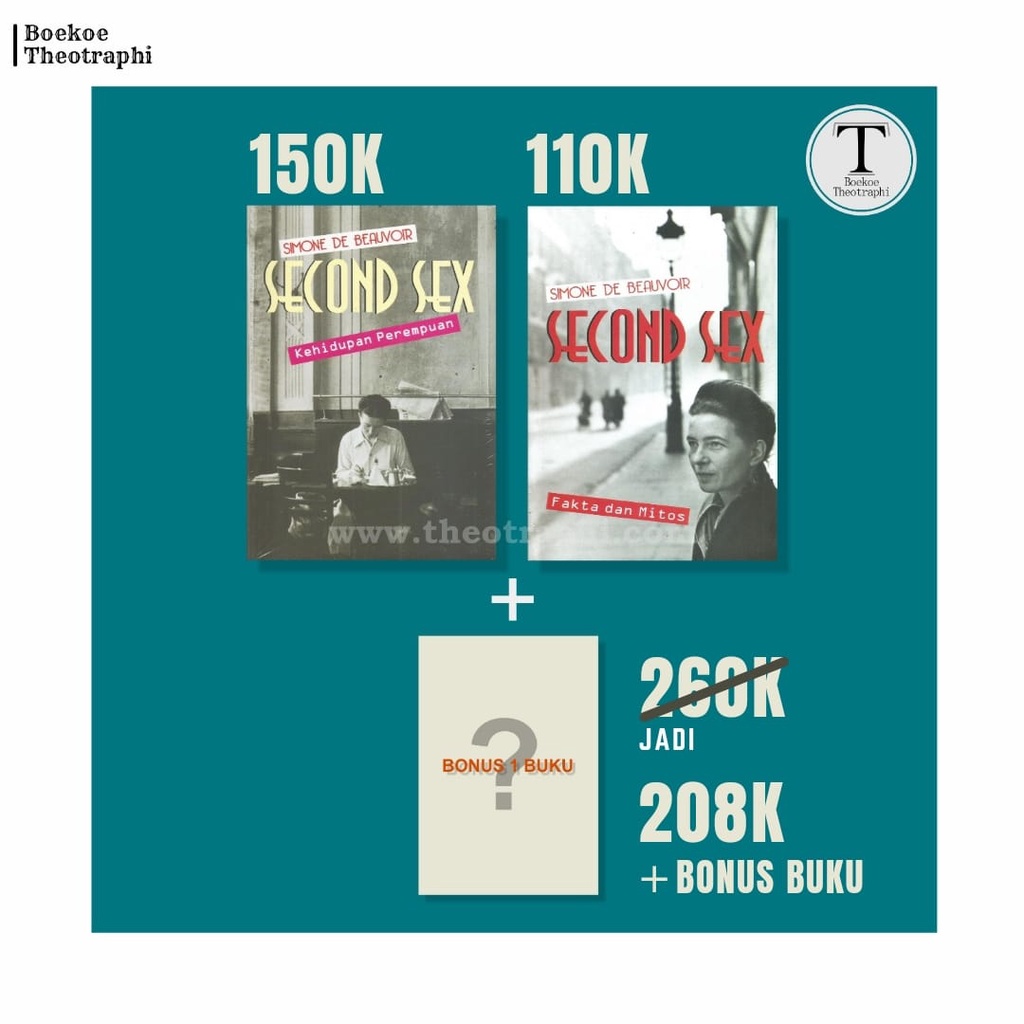 Jual Paket Buku Second Sex Kehidupan Perempuan Dan Fakta Dan Mitos Simone De Beauvoir