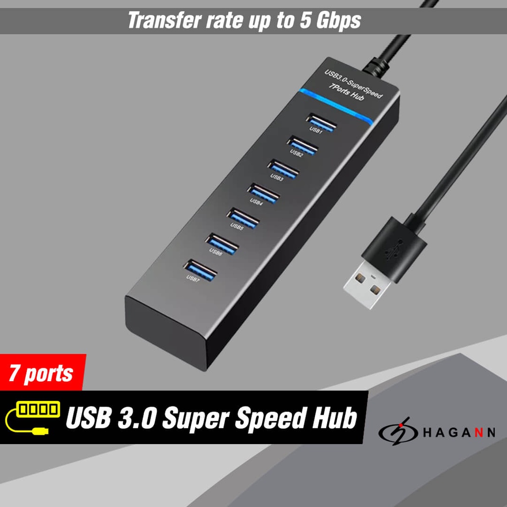 Jual Usb 30 Hub 7 Port High Speed Usb Hub 7 Slot Data Super Speed Usb30 Shopee Indonesia 0498