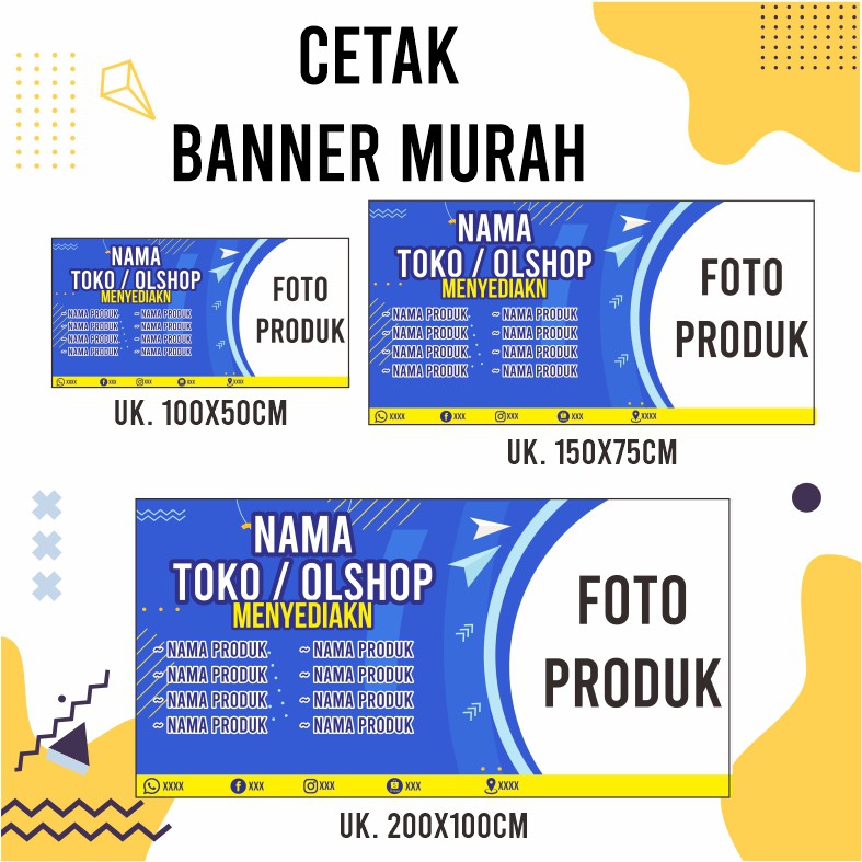 Jual Cetak Banner Spanduk murah warung // kedai // online shop / olshop ...