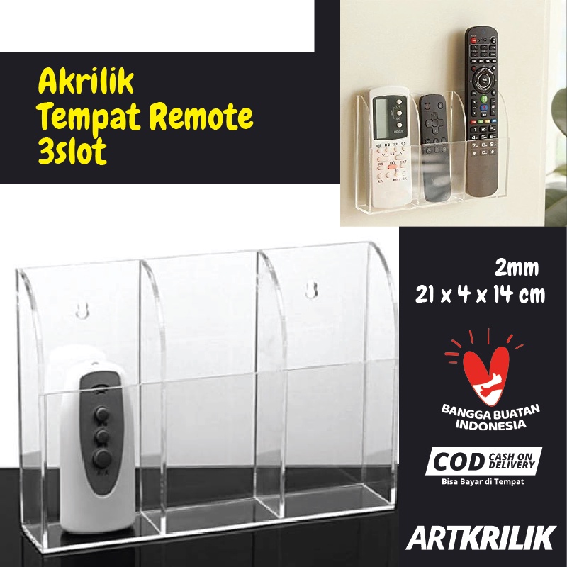 Jual Artkrilik Works | Tempat Penyimpanan Remote Akrilik 3 Slot ...