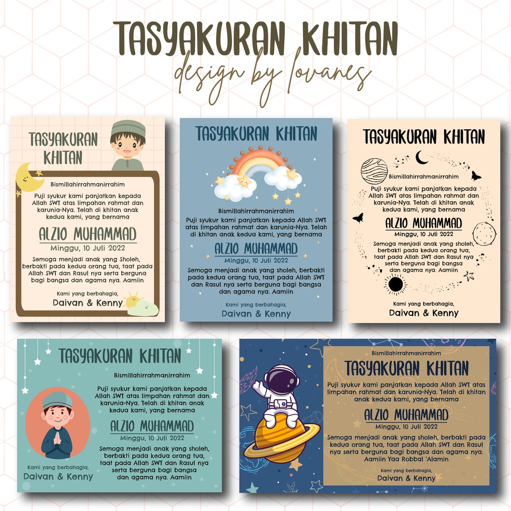 Jual Stiker / Kartu Label Syukuran Khitanan - Tasyakur Walimatul Khitan ...