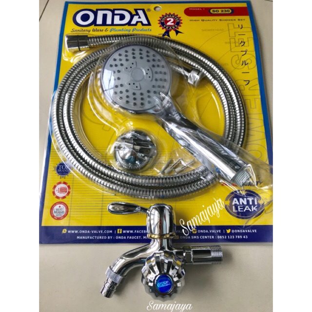 Jual Paket Shower Mandi Onda SO 230+ kran cabang K406. shower set japan ...