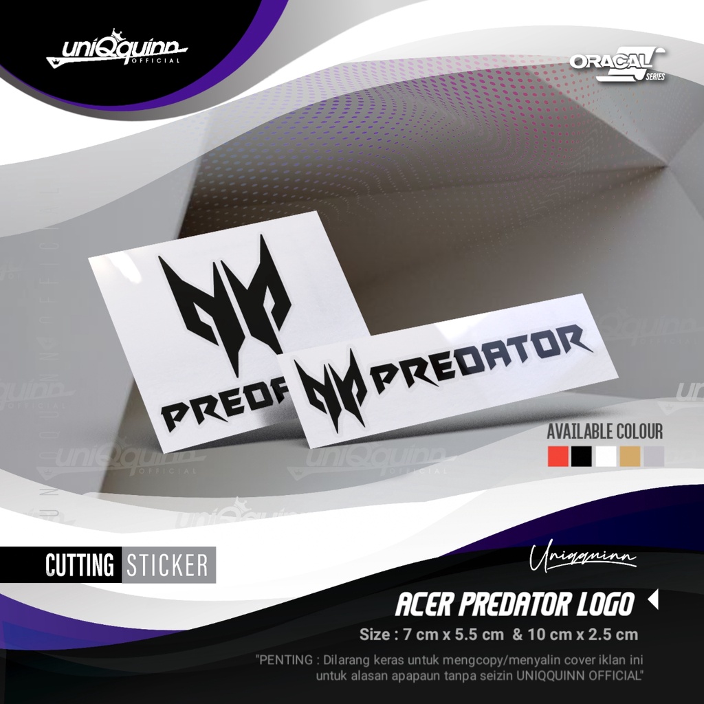 Jual UQ Cutting Sticker Acer Predator || Cutting Stiker Predator ...