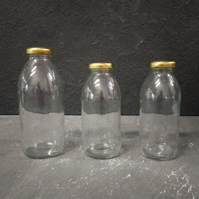 Jual Botol Kaca Tutup Gold HMG 300ml/350ml/500ml Import | Shopee Indonesia