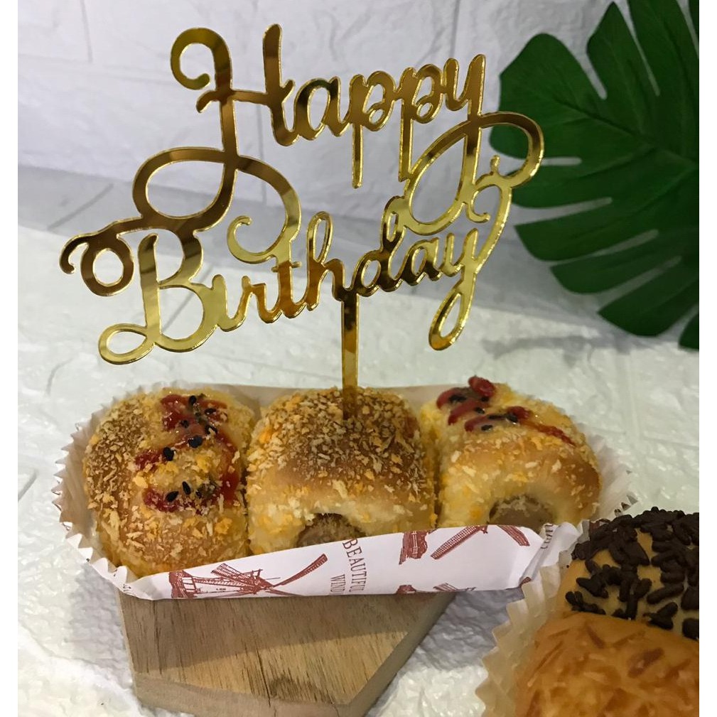 Jual Cake Topper HBD Acrylic Latin Gold | Shopee Indonesia
