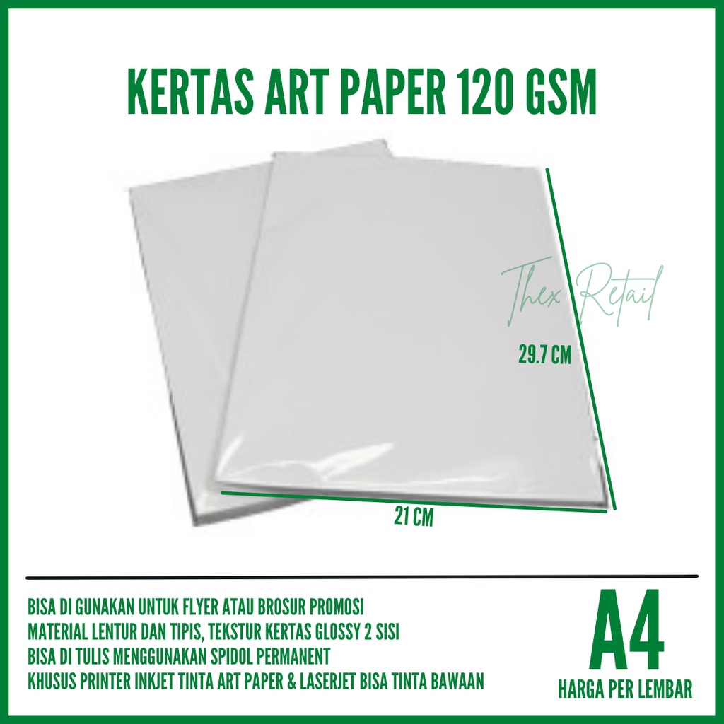 Jual Kertas Art Paper A4 120 Gsm Isi Per Lembar / Art Paper A4 120 Gr ...