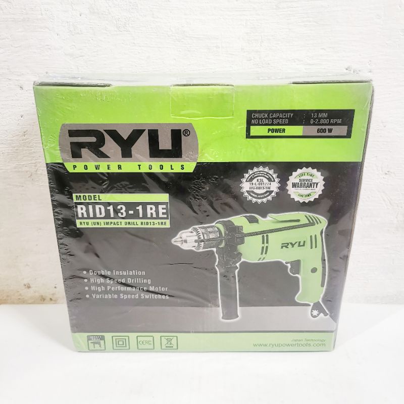 Jual Mesin Bor Listrik RYU Tekiro Impact RID13-1RE 13mm putaran kanan ...