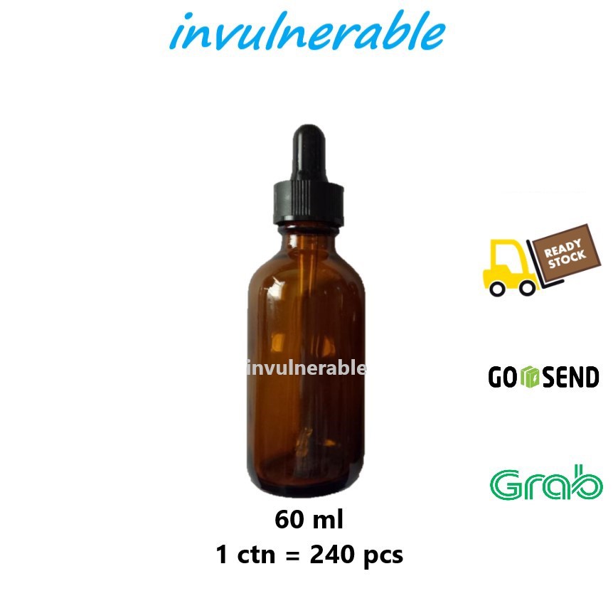 Jual Botol Pipet Kaca 60 ml Amber Childproof Segel - Botol Serum Vape ...