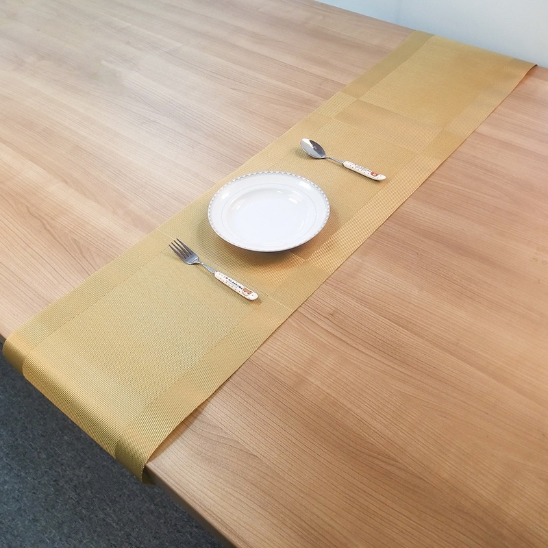 Jual Table Runner / Taplak Meja Makan Panjang PVC Gold | Shopee Indonesia