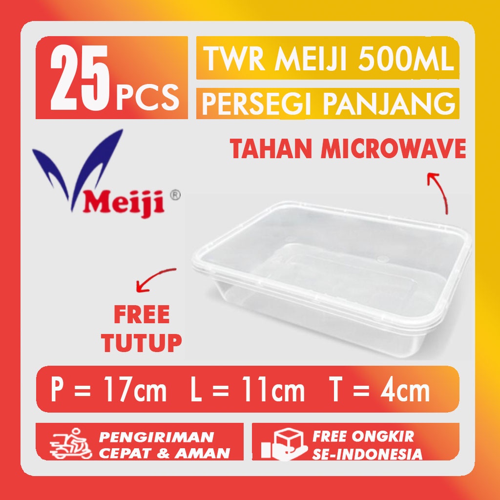 Jual Kotak Makan Thinwall Persegi Panjang Plastik 500 Ml Thinwall