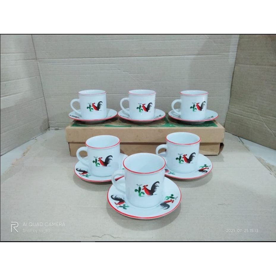 Jual Cangkir Lepek Set Gelas Keramik Motif Jago 6 Pcs Tea Set Ayam Jago Shopee Indonesia 8473