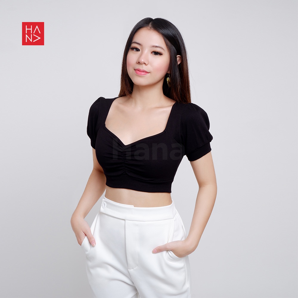 Jual Hana Fashion Fiore Crop T Shirt Wanita Crop Top Wanita Korea Ts211 Shopee Indonesia