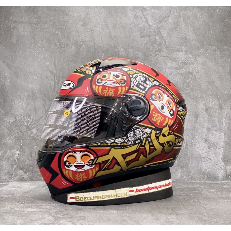 Jual ZEUS HELM ZS811 AL35 DARUMA | MATT BLACK RED | ZS 811 | fULL FACE |  Shopee Indonesia