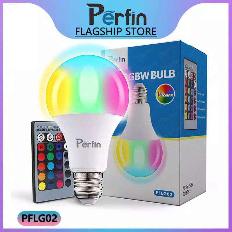 Jual Perfin PFLG02 10W Lampu Bohlam LED RGB Berubah Warna dengan Remote ...