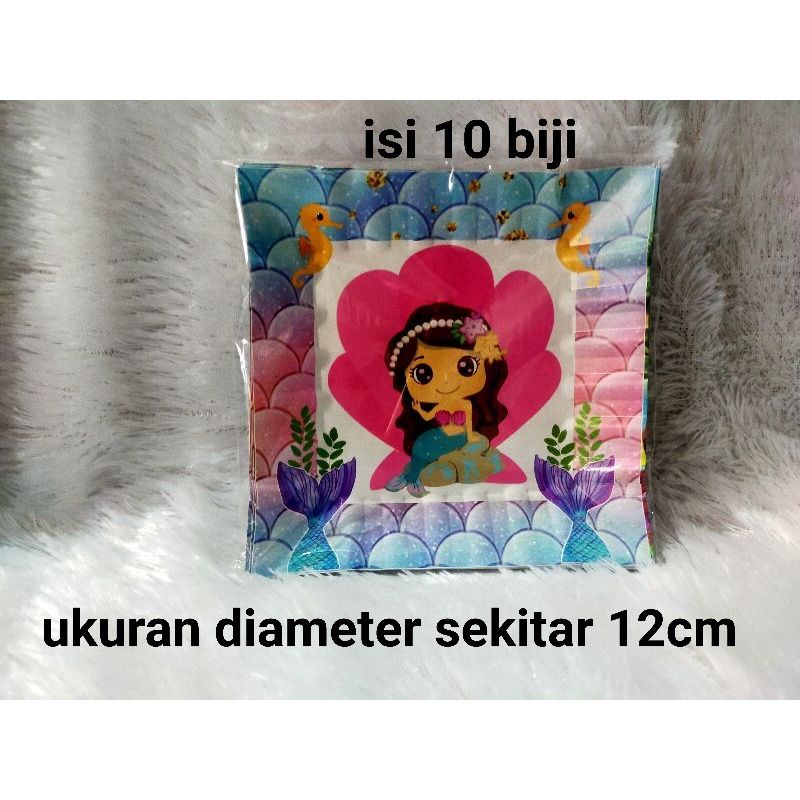 Jual Piring Kertas Ulang Tahun Ukuran Cm Karakter Mermaid Ikan Putri