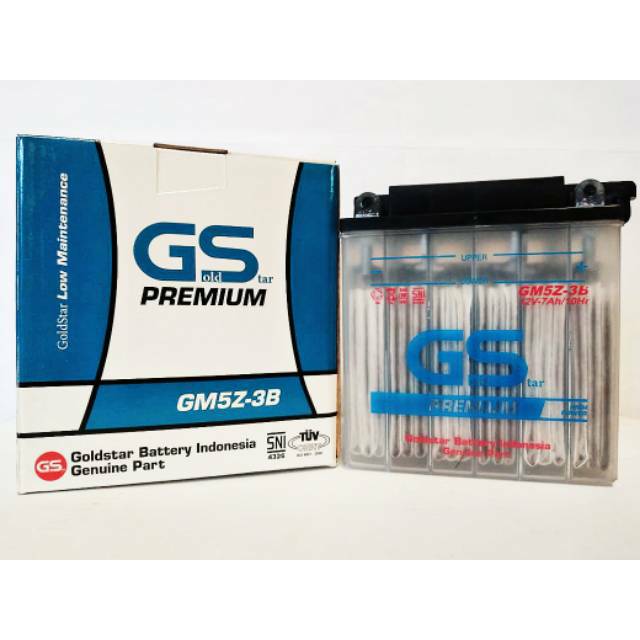 Aki Motor Basah GM5Z-3B GM5Z3B Premium HONDA Astrea Grand Mega Pro Lama Supra Fit Lama Gold Star (GM5Z)