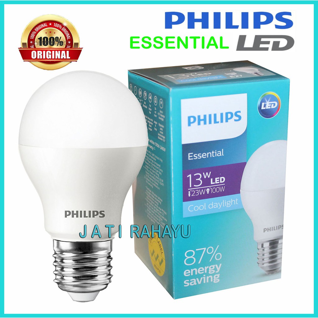 Jual PHILIPS LAMPU LED ESSENTIAL 13W 13 WATT PUTIH COOL DAYLIGHT ...