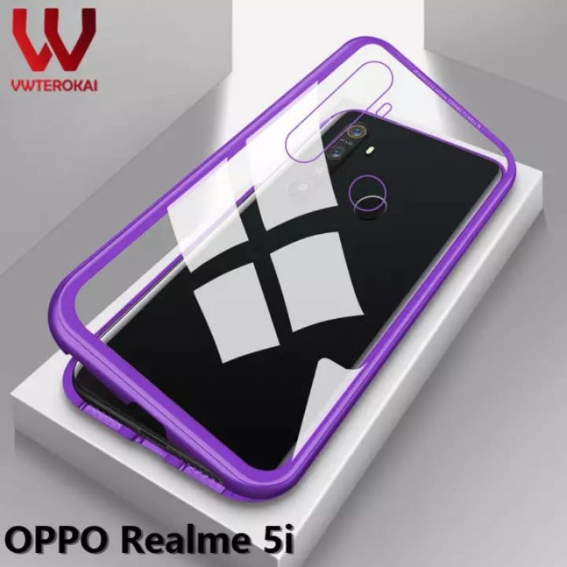 Back Cover Realme 5i Magnetic Case Realme 5i Cover Black Luxury HQ