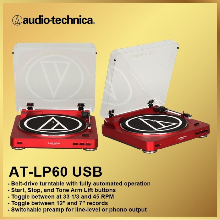 Jual Audio Technica ATLP60 USB Fully Automatic Stereo Turntable System