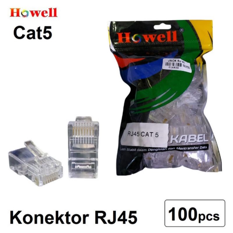 Jual Howell Konektor Modulator Plug RJ45 Cat5 isi 100Pcs | Shopee Indonesia