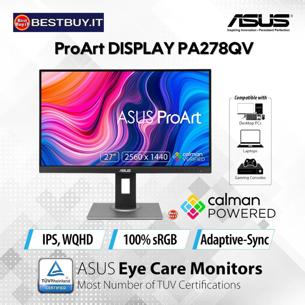 Jual ASUS ProArt Display PA278QV Professional Monitor 27", IPS, 100% ...