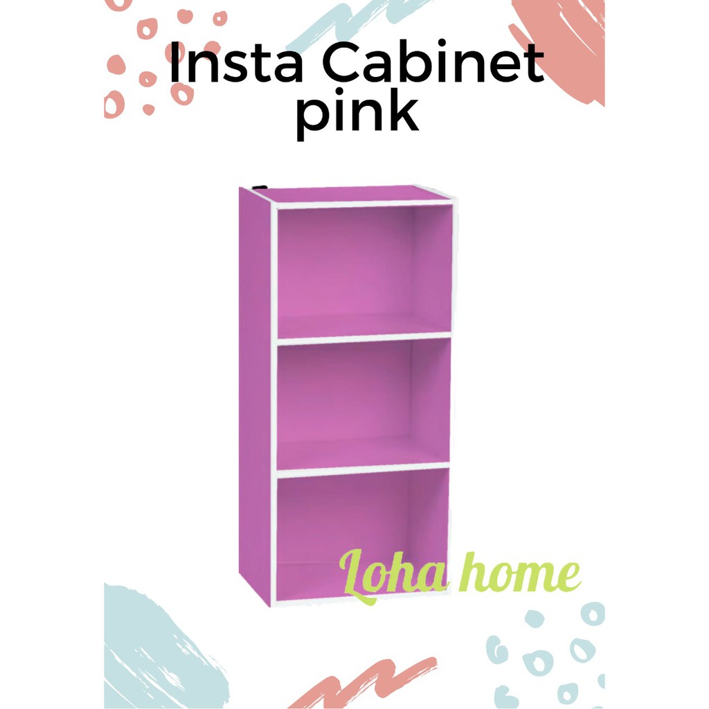Jual Insta Cabinet pink fanta / Rak serbaguna 3 susun | Shopee Indonesia